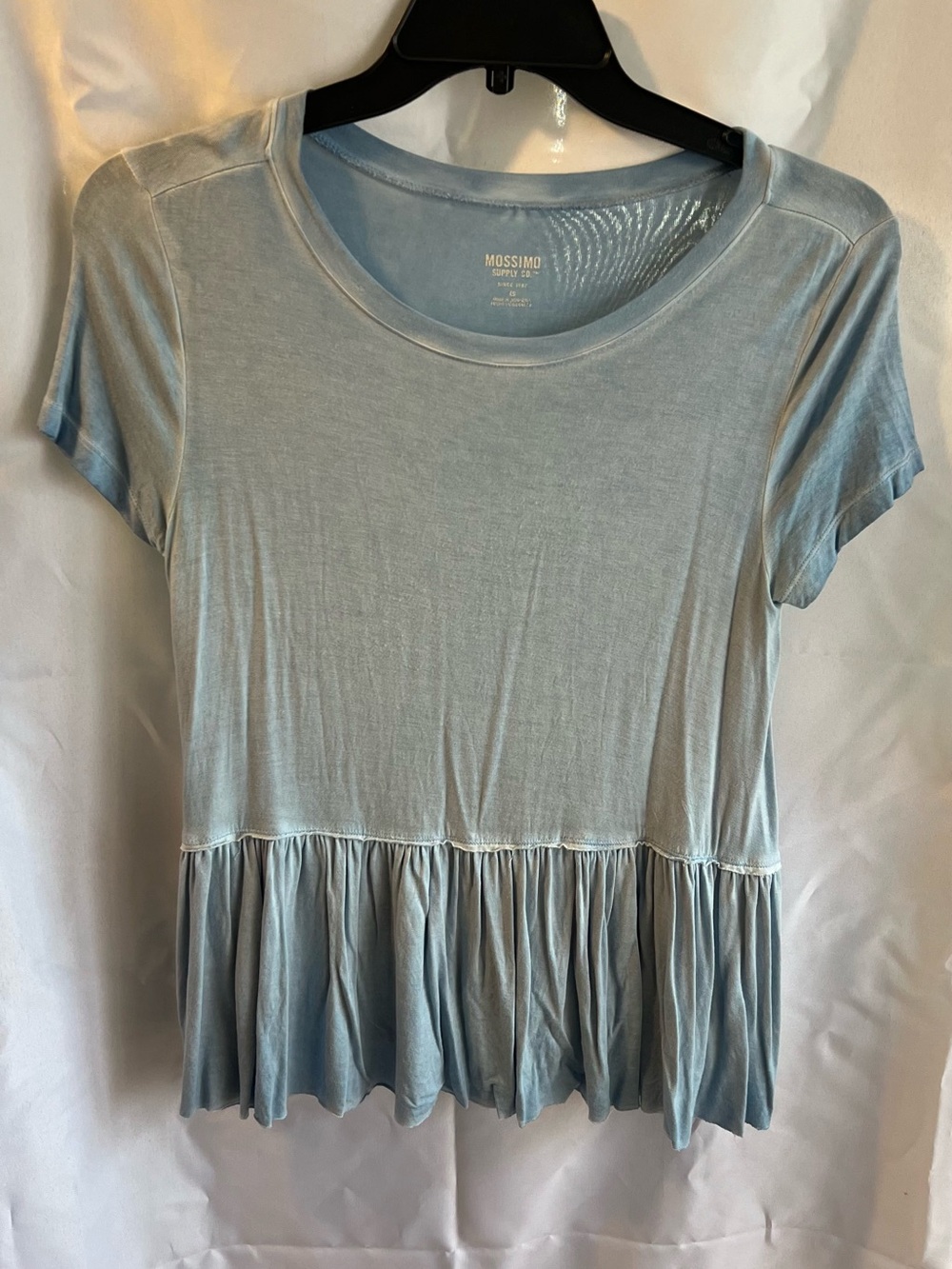 Mossimo Supply Co. Pale Blue Short Sleeve Peplum Top